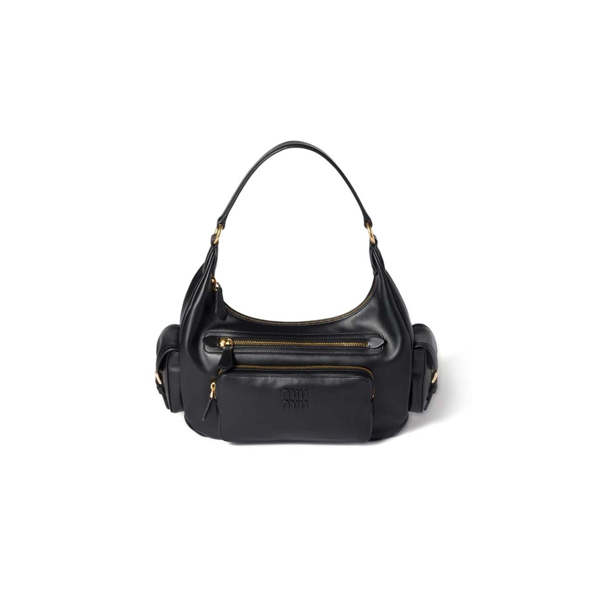 MIU MIU NAPPA LEATHER POCKET TOP HANDLE BAG 5BC189 (38*20*14cm)